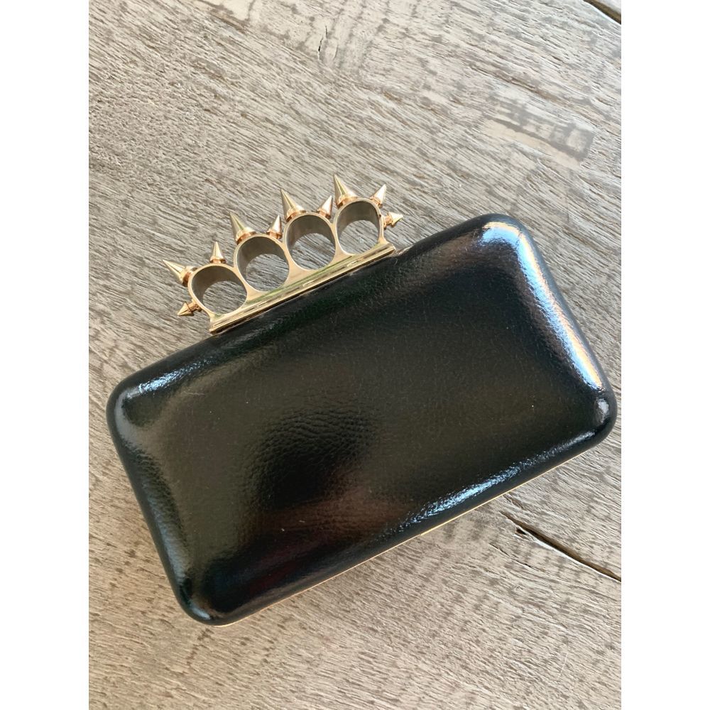 BEBE Brass Knuckle Pillbox Clutch
